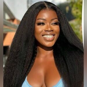 Human Yaki Hair 200 % Density Glueless Black wig Luxurious for women’s